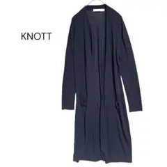 KNOTT ノット　オープンフロントカーディガン　ロング　薄手　ネイビー