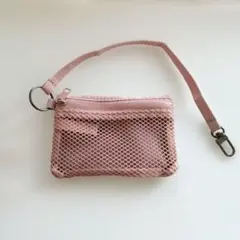 無印良品　メッシュポーチS ミニ　ピンクベージュ