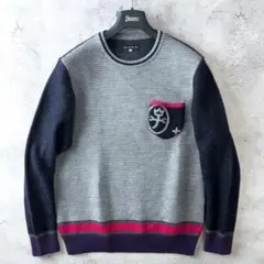 カステルバジャック 家紋 ロゴ ウール ニット セーター メンズ 48 (L)