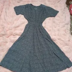 花柄ネイビー マキシワンピース