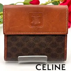 CELINE セリーヌ 二つ折り財布 折り財布 ブラウン レザー