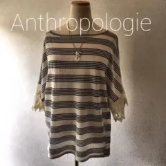 アンソロポロジー‧✧̣̥̇‧ かわいい！ボーダー×レース カットソーのサムネイル