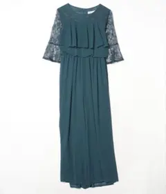 Lace Ladies シフォンパンツドレス ブルーグリーン L オールイン
