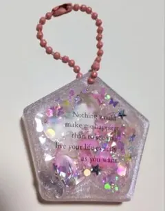 ハンドメイド レジン キーホルダー ピンク 桜 蝶々 チェーン