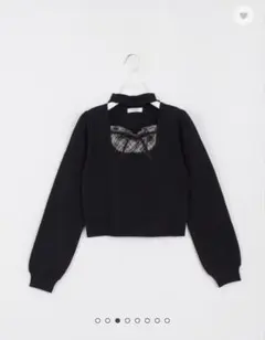 evelyn バイカラーシャツドッキングニット GY - メルカリ