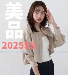 美品　今季　プロポーションボディドレッシング ダンガリーショートシャツ　ブラウス