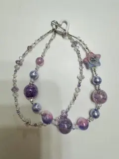 ハンドメイド　ストラップ　ビーズ