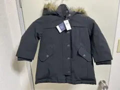 GAP 95cm ファー付き黒ダウンコート