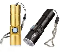 b50☆ペアセット☆懐中電灯 led 強力 USB充電式 防水 防災 341