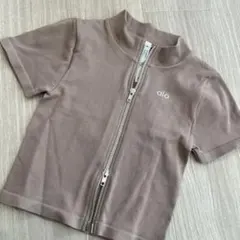 alo ジッパー付きブラウンTシャツ　M