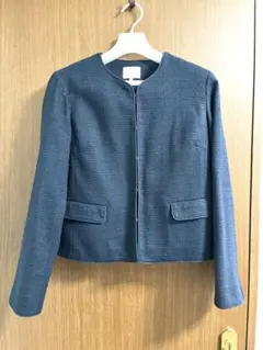 grove ネイビー ノーカラージャケット　LLサイズ