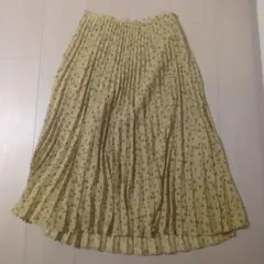 マッキントッシュフィロソフィー 花柄 プリーツ スカート size38/黄