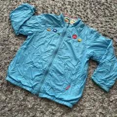 ミキハウス 水色 ジップアップジャケット　リバーシブル　120