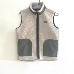 パタゴニア　キッズ　レトロX フリース　ベスト Lサイズ クリーム/オリーブ