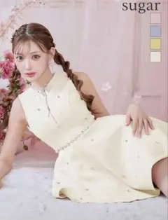 ROBE de FLEURSリボンビジュー ミニドレス/ キャバドレス