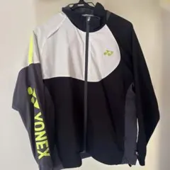 YONEX フルジップスポーツジャケット 黒/白/蛍光イエロー