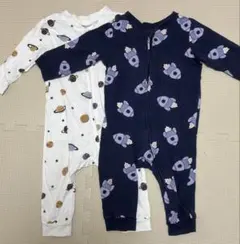 h&m コットンカバーオールパジャマ 2枚セット　75cm