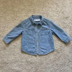 ZARA デニムブルー 長袖シャツ 9-12ヶ月　80サイズ