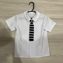 キッズ男の子　半袖白シャツ ネクタイ付き　110㎝