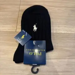 ポロラルフローレン 靴下　ソックス　オーガニックコットン　22-24cm 黒