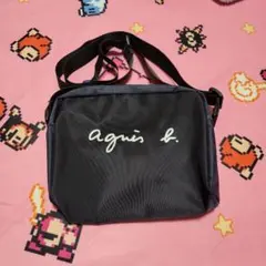 agnis b. ネイビー ×黒ショルダーバッグ