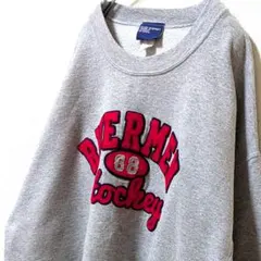 MVスポーツリバーマンホッケー88刺繍 スウェットトレーナーグレー灰色L古着