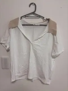 ZARA セーラーカラー Tシャツ ホワイト L