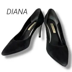 DIANA ダイアナ　『23』　ポインテッドトゥ　パンプス　ブラック スエード