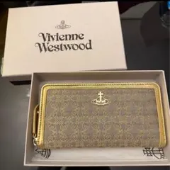 【箱付未使用品】ヴィヴィアンウエストウッド ラウンドファスナー 長財布 ゴールド