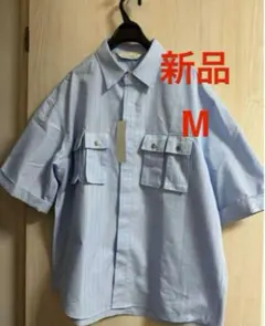 新品　GU ロク ユーティリティシャツ(5分袖) by rokh M ブルー