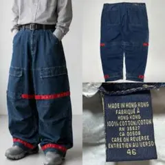 90s Girbaud W46 デニム カーゴ バギー シャトルパンツ 立体のサムネイル