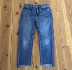 gu デニム　ストレッチ　テーパード　デニム　パンツ　アンクル　M