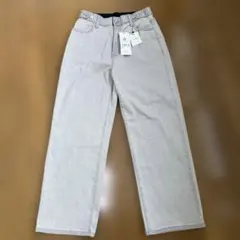 【未使用】ストレートデニムパンツ ウエスト調整　裏張りゴムウエスト