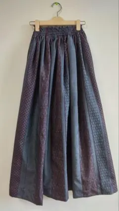 大島紬着物リメイクロングスカート＊293