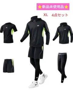 新品 ランニングウェア 4点セット XL メンズ トレーニング ジム 吸汗速乾のサムネイル