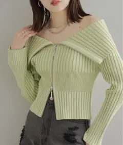 チコChico WジップオフショルジャガードニットCHZ1041105A0001