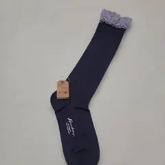 ネイビー レースフリルソックス 22-24cm 靴下屋のサムネイル