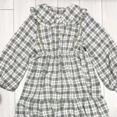 クティールとレトロ チェック ワンピース 森ガール