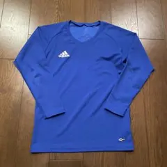 adidas CLIMAWARM 長袖 Vネック Tシャツ 青