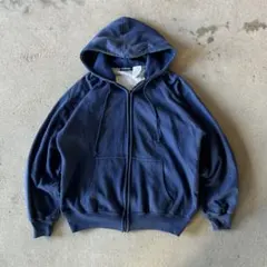 80s サーマル ダブルフェイス ジップパーカー ルーマニア製　フェード