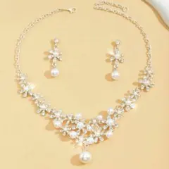 ネックレス イヤリング セット 結婚式 イベント 豪華 上品 ウエディング