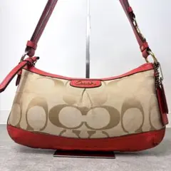 希少✨COACH コーチ シグネチャー y2k ワンショルダーバッグ レザー 赤