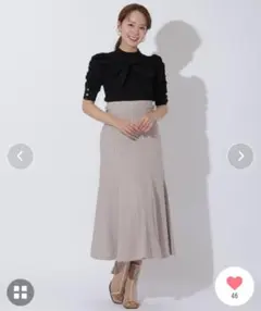 アンドクチュール　配色ステッチ　サイドベルト　マーメイドスカート　Sサイズのサムネイル