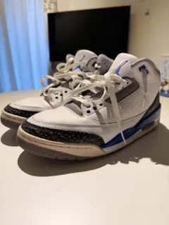 Air Jordan 3 ホワイト/ブルー/ブラック スニーカー