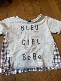 BeBe Tシャツ グレー チェック柄 切替
