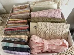 先染生地・綿生地・レース・布地 セット販売