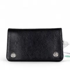 美品 クロムハーツ 1ZIP クロスボタン レザー ウォレット 二つ折り財布