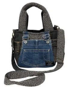 【新品未使用】デニムリメイク 2way ショルダー付 トートバッグ ハンドメイド