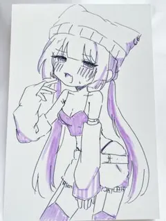 萌え絵　手描きイラスト　ポストカード