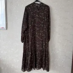 ビューティ&ユース花柄茶色ワンピース